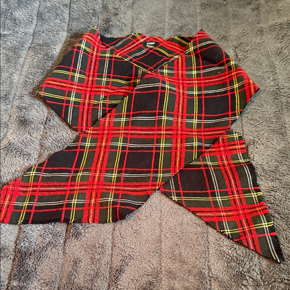 J. Crew Tartan Plaid Scarf in Red and Black
